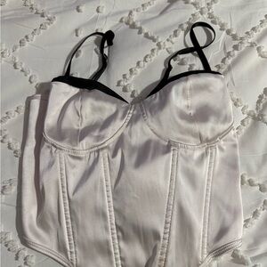 Elegant White Satin Bustier